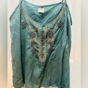 New w/o tags O’Neill medium slate green embellished tank top